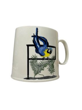 Anthropologie Mug Florence Balducci Animal Alphabet P Parrot Wide Bottom EUC
